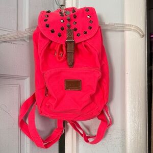 PINK Victorias Secret mini backpack in neon coral